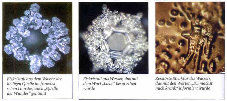 Kristall Bilder von Dr. Emoto Wasser reinigen.